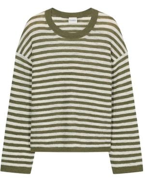 Closed Striped Crew-Neck Sweater - Green