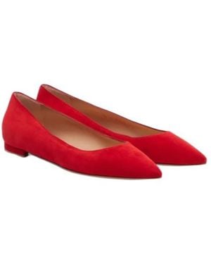 Gianvito Rossi Minimalist Pointed Toe Ballet Flats - Red