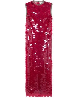16Arlington Tovia Sequined Stretch-Tulle Midi Dress - Red
