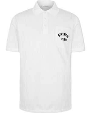 Givenchy Solid Color Short-Sleeve Polo Shirt - White