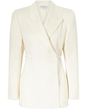 Gabriela Hearst Epona Textured Linen Blazer - White