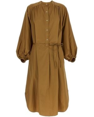 Loulou de Saison Balloon-Sleeved Midi Dress - Natural