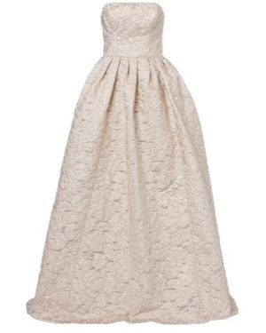 Carolina Herrera Strapless Fil Coupé Gown - Natural