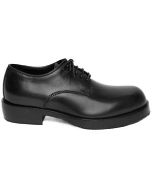 Dries Van Noten Round Toe Lace-Up Derby Shoes - Black