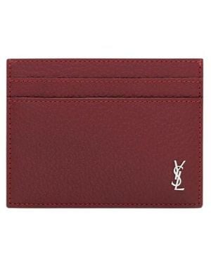 Saint Laurent Logo Card Holder - Red
