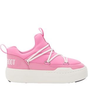 Moon Boot Park Lace-Up Low-Top Sneakers - Pink
