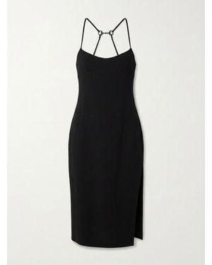 Gucci Silk Dress With Crystal Horsebit - Black