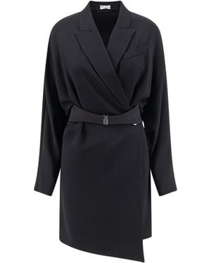 Brunello Cucinelli Long-Sleeved Dress - Black
