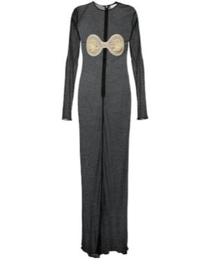 Magda Butrym Crochet-Trimmed Jersey Maxi Dress - Black