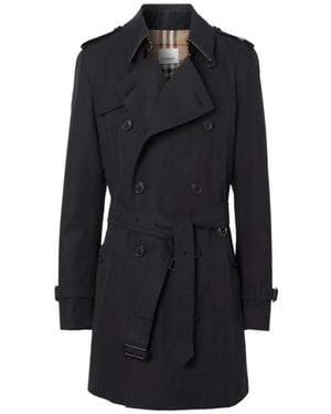 Burberry Cotton Gabardine Trench Coat - Black