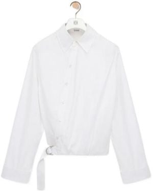 Loewe Draped Cotton Shirt - White