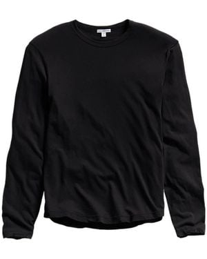 James Perse Long-Sleeve Cotton T-Shirt - Black
