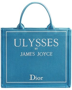 Dior Medium Book Tote With Strap - Blue