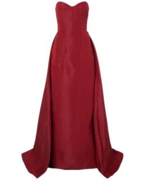 Monique Lhuillier Silk Faille Gown - Red