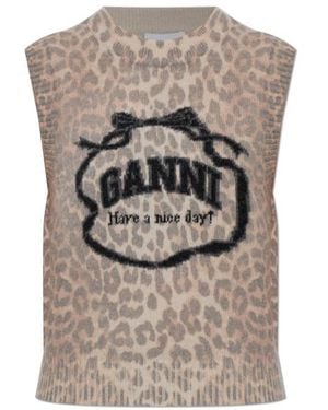 Ganni Graphic Jumper - Grey