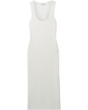 Vince Ribbed-Knit Midi Dress - White