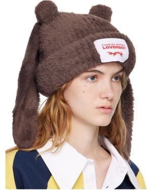 charlesjeffreyloverboy Fluffy, Thick Rabbit Brimless Hat - Blue