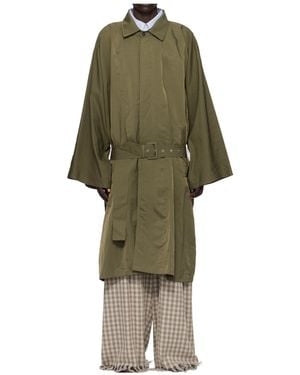 Hed Mayner Belted Trenchcoat - Green
