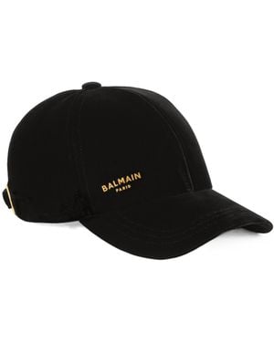 Balmain Paris Velvet Cap - Black