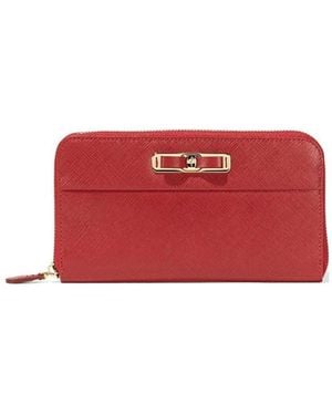 Ferragamo Logo Details Wallet - Red