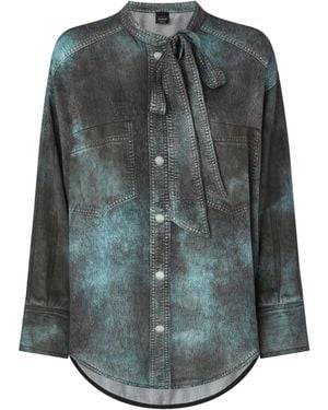 Pinko Tie-Neck Shirt - Gray
