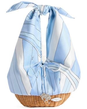 PUCCI Pucci Printed Twill Bucket Bag - Blue