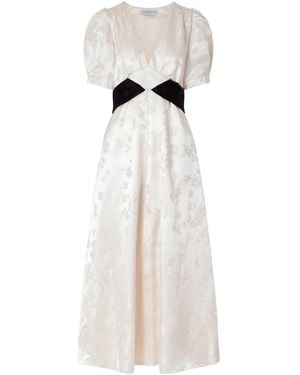 Gabriela Hearst Jacquard Silk-Satin Maxi Dress - White