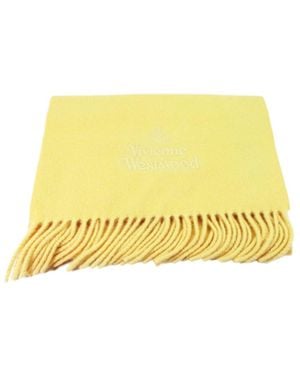 Vivienne Westwood Embroidery Tassel Scarf - Yellow