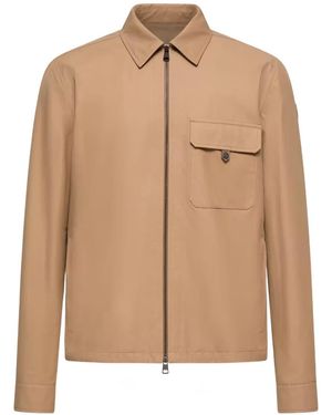 Moncler Zip-Front Shirt Jacket - Natural