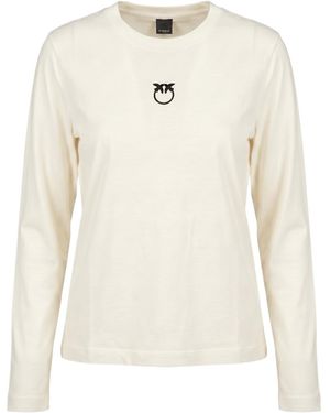 Pinko Love Birds Logo-Print T-Shirt - White