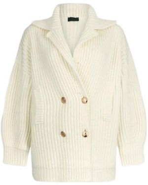 Liu Jo Double-Breasted Knitted Coat - White