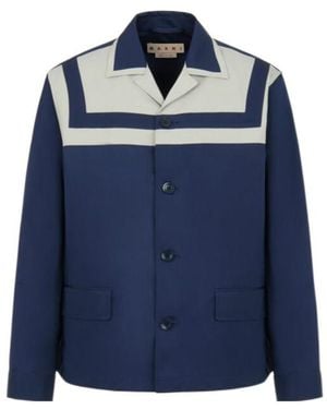 Marni Deep Duchesse Jacket With Stripe - Blue