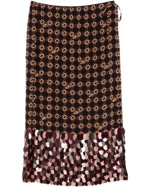Dries Van Noten Scotta Embroidered Midi Skirt Clothing - Brown