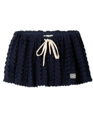 Miu Miu Cotton Crochet Mini Skirt - Blue