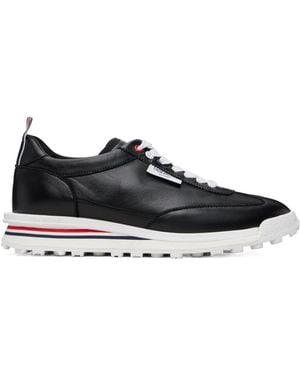 Thom Browne Lace-Up Leather Trainers - Black