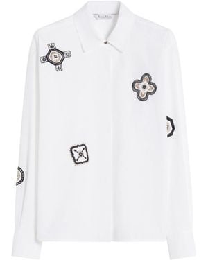 Max Mara Cotton Poplin Embroidered Shirt - White