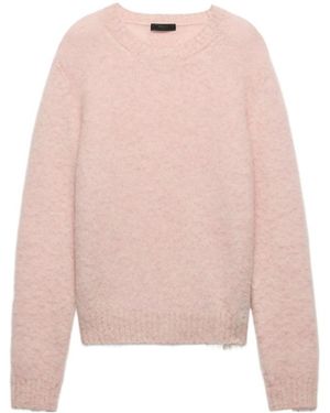 Prada Long Sleeved Crewneck Jumper - Pink