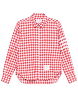 Thom Browne Gingham-Check Flannel Shirt - Red