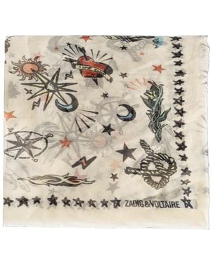 Zadig & Voltaire Kerry Tattoo Scarf 135 - Natural