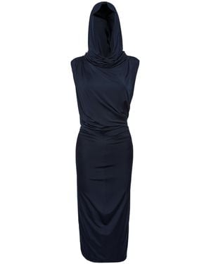 Magda Butrym Sleeveless Hooded Midi Dress - Blue