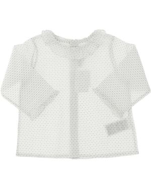 Bonpoint Round-Collar And Long-Sleeved Blouse - White