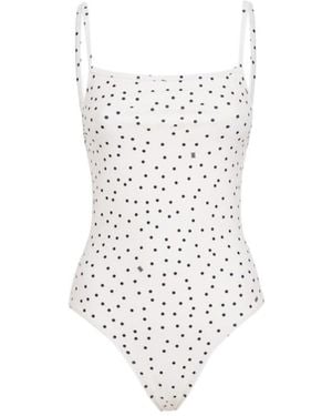 By Malene Birger Astrid Polka Dot One-Piece Swimsuit - White
