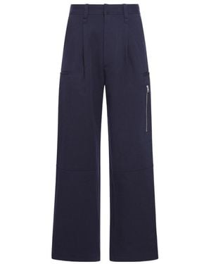 Ami Paris Wide-Leg Wool Pants - Blue