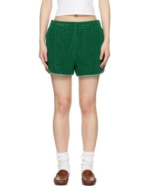 Versace Cotton-Terry Jacquard Shorts - Green