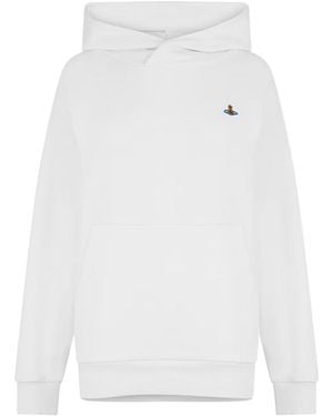 Vivienne Westwood Logo Cotton Orb Hoodie - White