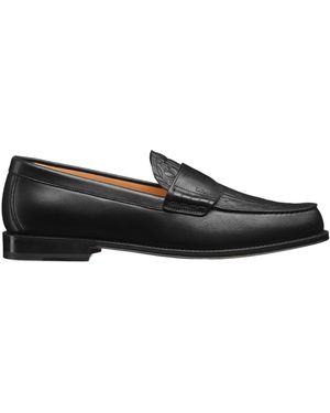Dior Homme Logo Embossed Loafers - Black