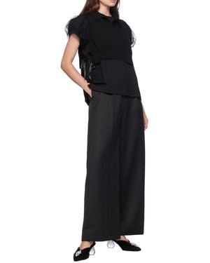 Simone Rocha Embellished Polo Collar Vest - Black