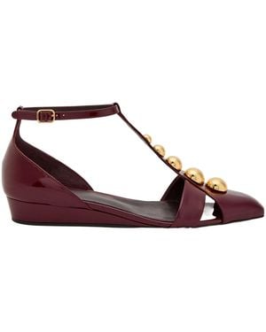 Chloé Patent Heeled Sandals - Brown