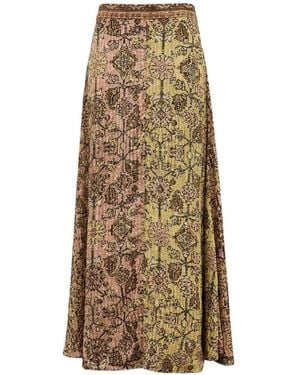 Ba&sh Printed High Waist Skirt - Natural