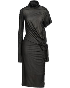 Maison Margiela Solid Colour Short-Sleeve Turtleneck Dress - Black
